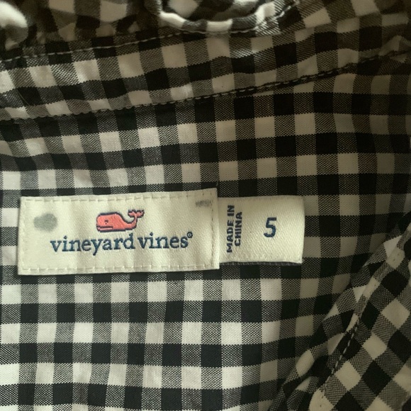 Vineyard Vines Girls’ 5 Long Sleeve Ruffle Neck Blouse w/Whale Logo - Picture 2 of 4